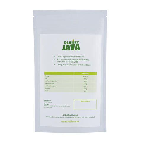 Planet Java Matcha Green Tea Powder 100g Bag