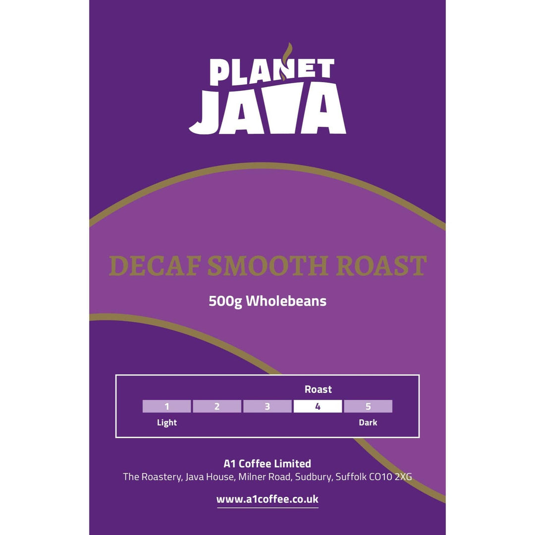 Planet Java Decaf Smooth Roast Colombian Coffee Beans | 500g Bag – A1 ...
