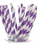 Purple And White Paper Straws