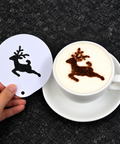 Reindeer Latte Art Coffee Stencil