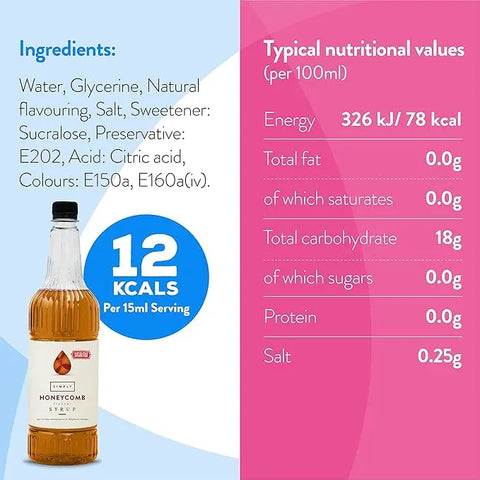 Simply Honeycomb Sugar Free Syrup (1 Litre)