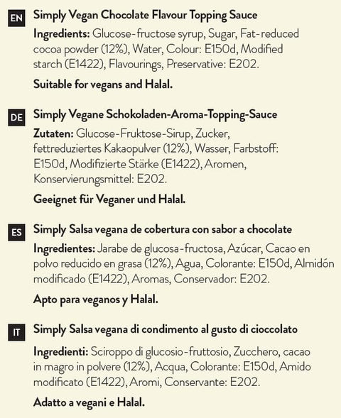 Simply Vegan Chocolate Squeezy Topping Sauce