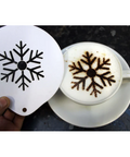 Snowflake Design Latte Art Coffee Stencil