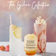Promotional image of Sweetbird Lychee Collection with lychee lemonade, passionfruit granita, and strawberry milkshake.