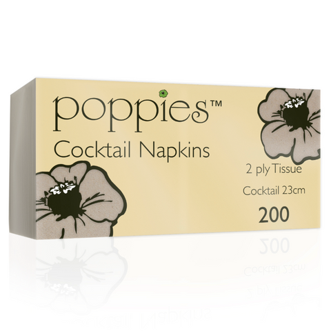 Unbleached Cocktail Napkins - 23x23cm (200)