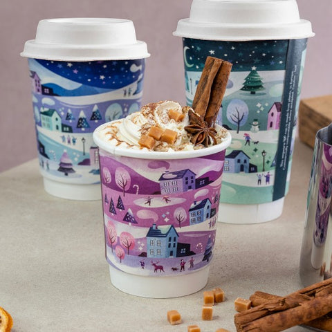 8oz Vegware Xmas Double Wall Compostable Cups (500)