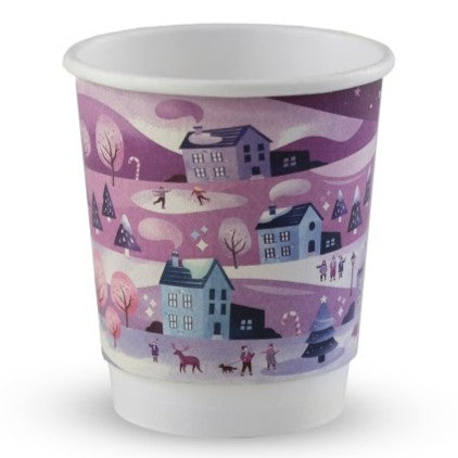 8oz Vegware Xmas Double Wall Compostable Cups (100)