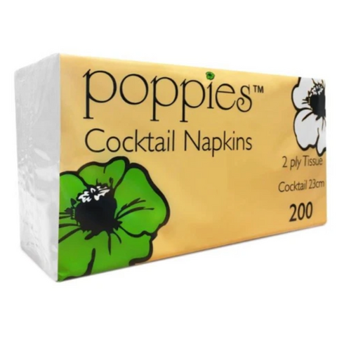 White Cocktail Napkins - 23x23cm