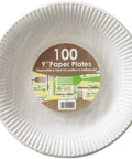 White Paper Plate 9"