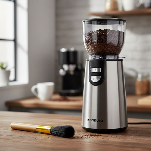 Coffee Grounds Cleaning Brush (Wooden Handle)