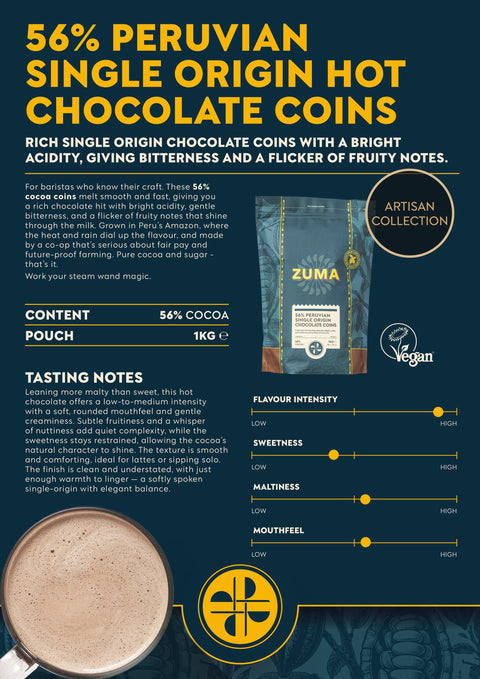 Zuma 56% Cocoa Peruvian Chocolate Coins (1kg)