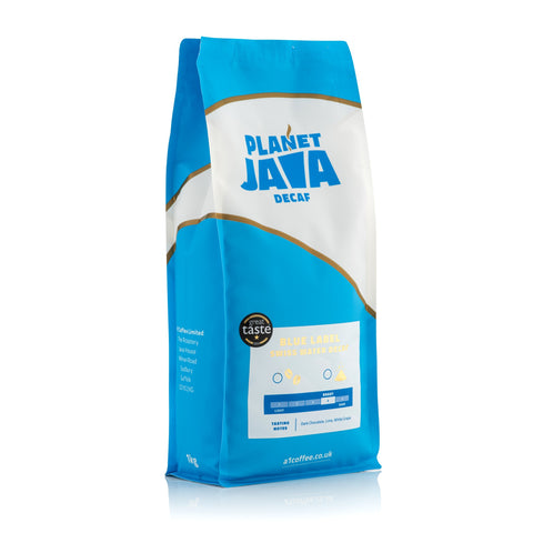 Planet Java Blue Label Decaf Arabica Coffee Beans (15 x 1kg) Bulk Case - £11.49/kg