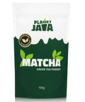 Planet Java Matcha green tea powder package on a white background