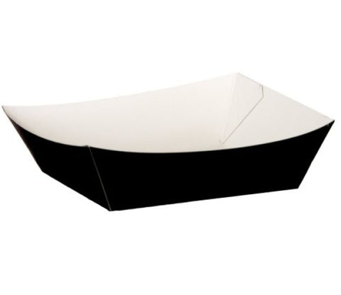 7" x 6" Black Cardboard Food Tray (125)