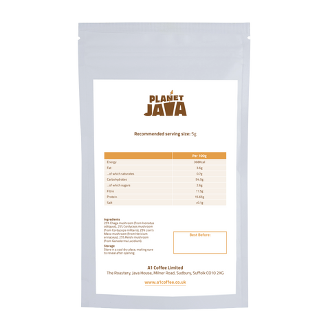 Planet Java Four Mushroom Blend Powder 100g Bag