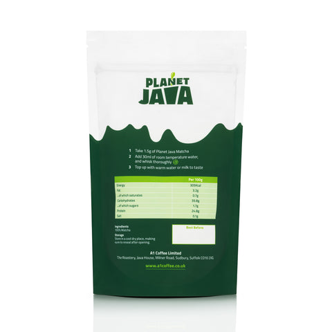 Planet Java Matcha Green Tea Powder 100g Bag