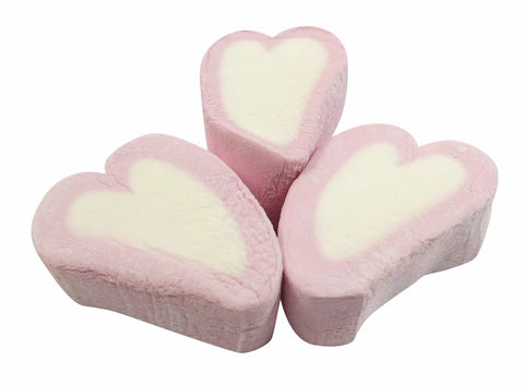 Pink & White Large Heart Marshmallows (1kg)