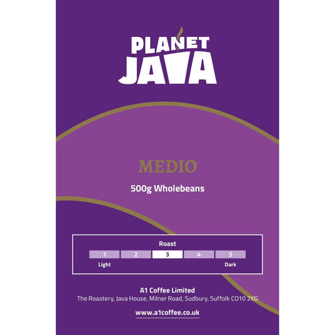 Planet Java Medio Smooth Roast Coffee Beans (500g)