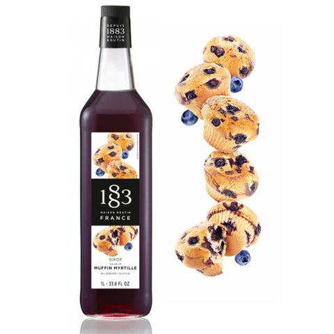 1883 Maison Routin Blueberry Muffin - 1 Litre Syrup (Glass Bottle)