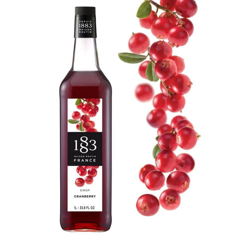 1883 Maison Routin Cranberry Syrup - 1 Litre (Glass Bottle)