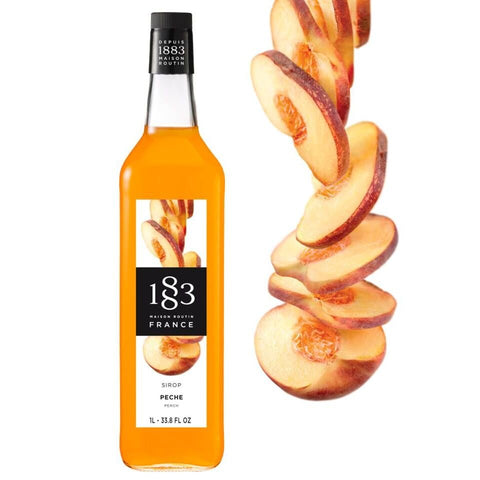 1883 Maison Routin Peach Syrup - 1 Litre (Glass Bottle)