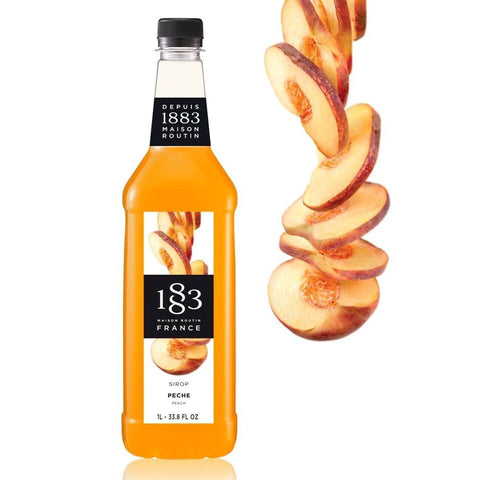 1883 Maison Routin Peach Syrup - 1 Litre (Plastic Bottle)