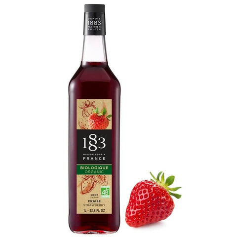1883 Maison Routin Strawberry Organic Syrup - 1 Litre (Glass Bottle)