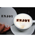 Enjoy Latte Art Coffee Stencil