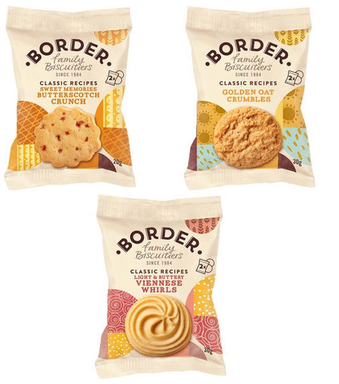 Borders Raspberry Biscuits Border Luxury Biscuits 100 Twin Packs | 3 Varieties – A1 Coffee