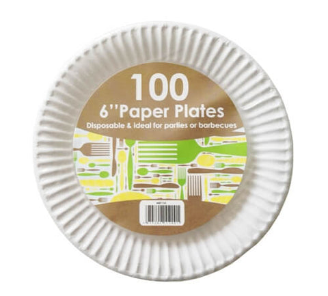 [100 PACK] White Disposable Paper Plates 6 Inch by EcoQuality - Perfect for  Parties, BBQ, Catering, Office, Event's, Pizza, Restaurants, Recyclable